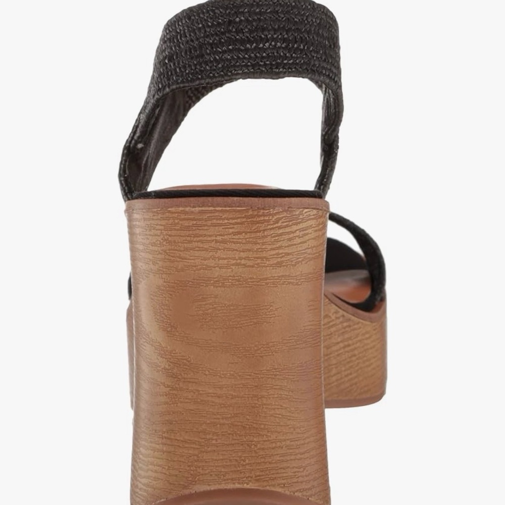 Lucky Brand Delukah Black Woven Slingback Platform Wedges - Picture 6 of 8